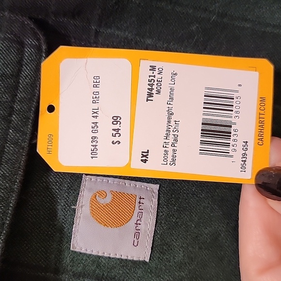 Carhartt Loose Fit Heavyweight Flannel Plaid Long Sleeve Shirt Size 4XL - Picture 5 of 9